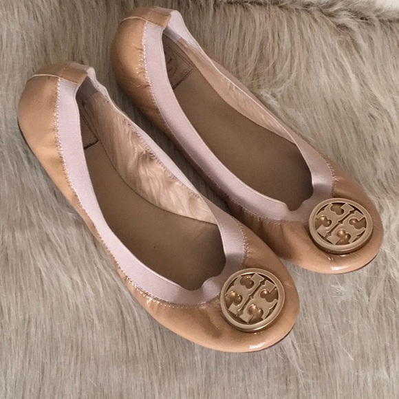 Tory Burch Shoes - Tory Burch Nude Patent Leather Ballet Flats 9